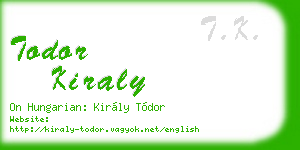 todor kiraly business card